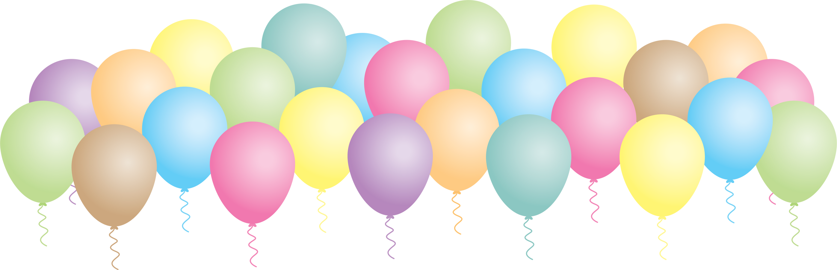 cute pastel balloon group graphic element